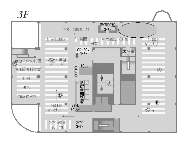 慶應義塾図書館新館3階フロアマップ